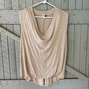 Akemi + Kin Sleeveless Draped Cowl Neck Top in Champagne Medium